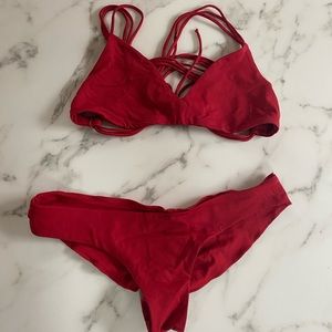 Boys + Arrows red bikini set